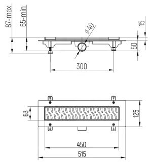 Душевой лоток Paini Harmony CH450HC 45см чёрный матовый